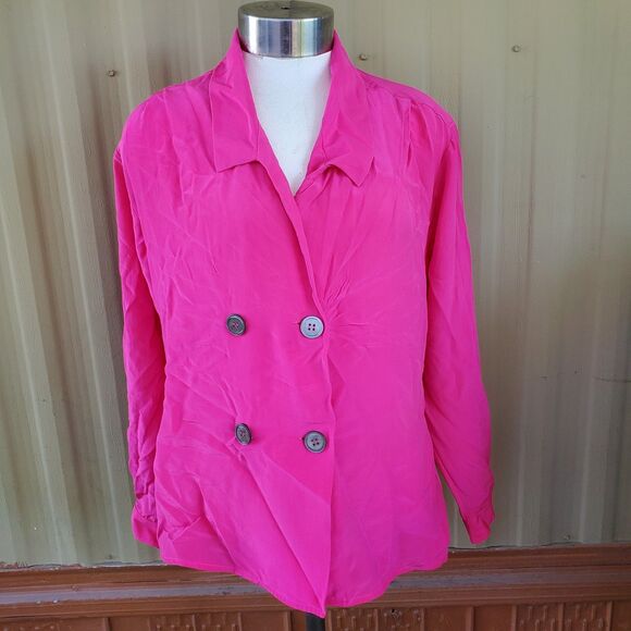 Dior Tops - Christian Dios Separates Pink Silk Blouse Size 12